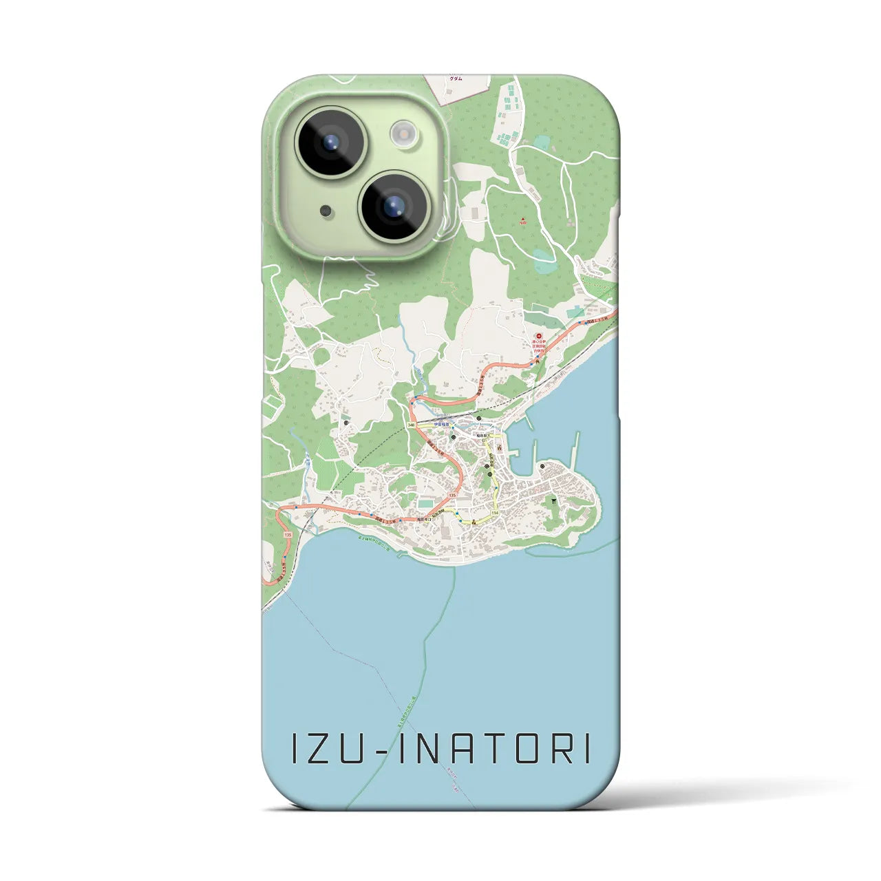 【伊豆稲取(静岡県)】地図柄iPhoneケース(バックカバータイプ)
