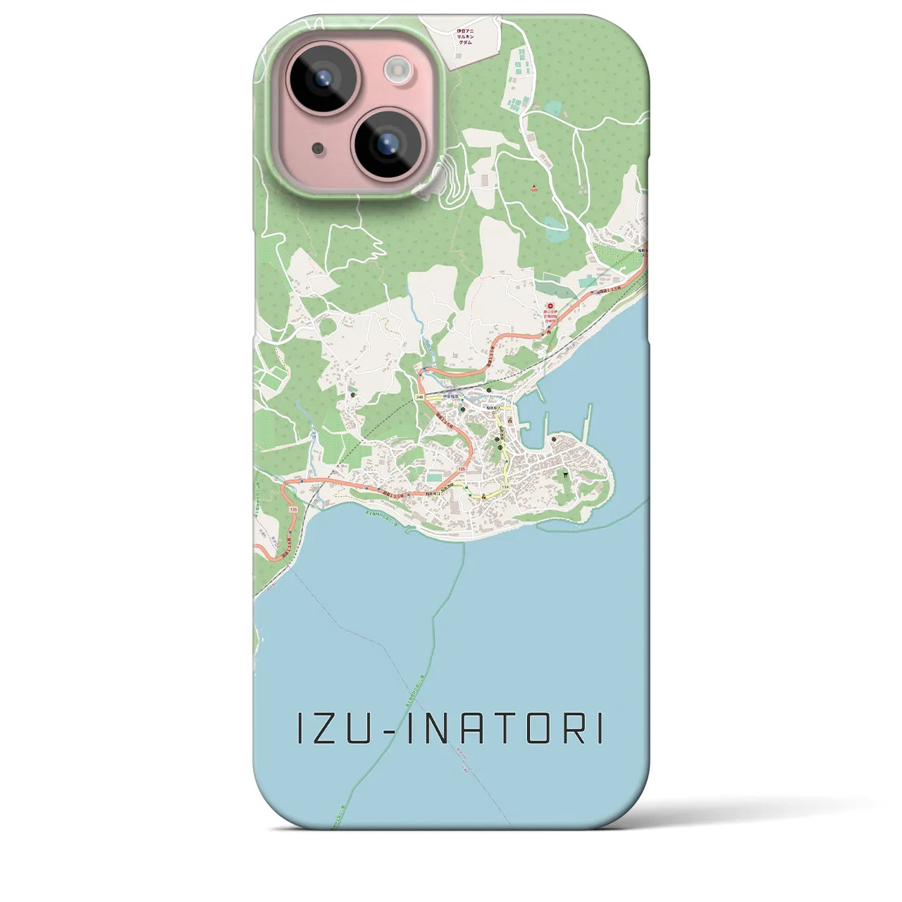 【伊豆稲取(静岡県)】地図柄iPhoneケース(バックカバータイプ)