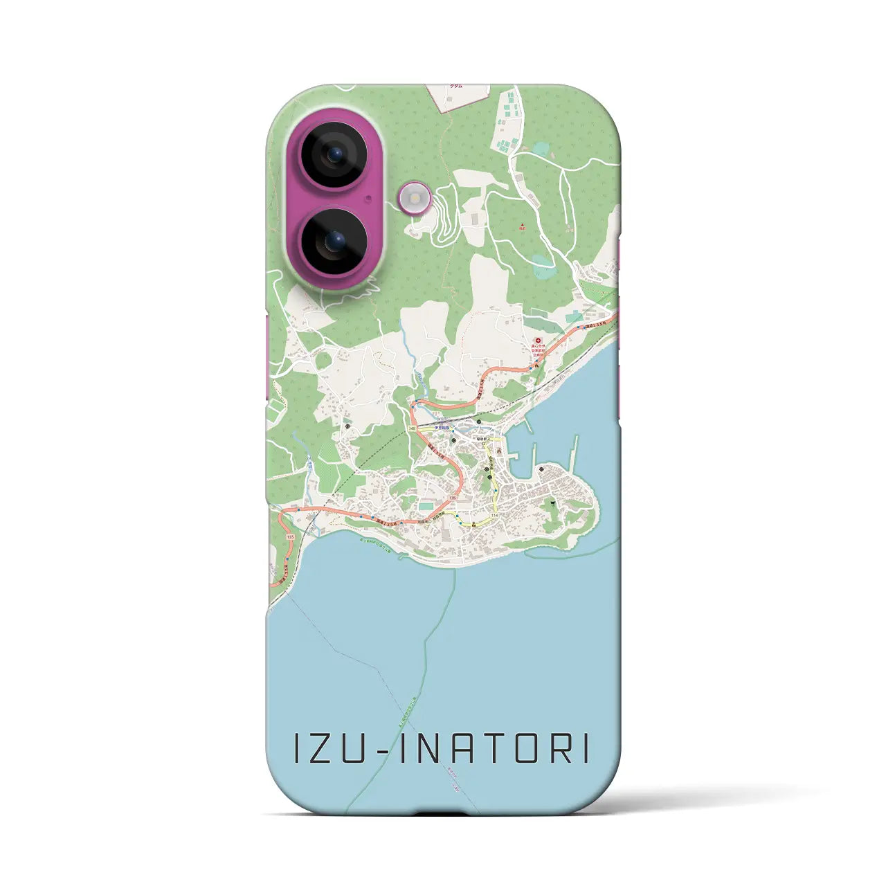 【伊豆稲取(静岡県)】地図柄iPhoneケース(バックカバータイプ)