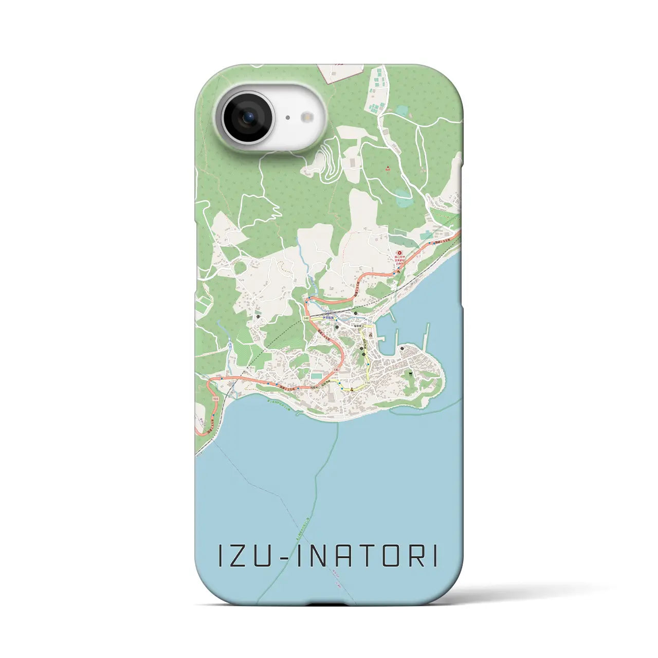 【伊豆稲取(静岡県)】地図柄iPhoneケース(バックカバータイプ)
