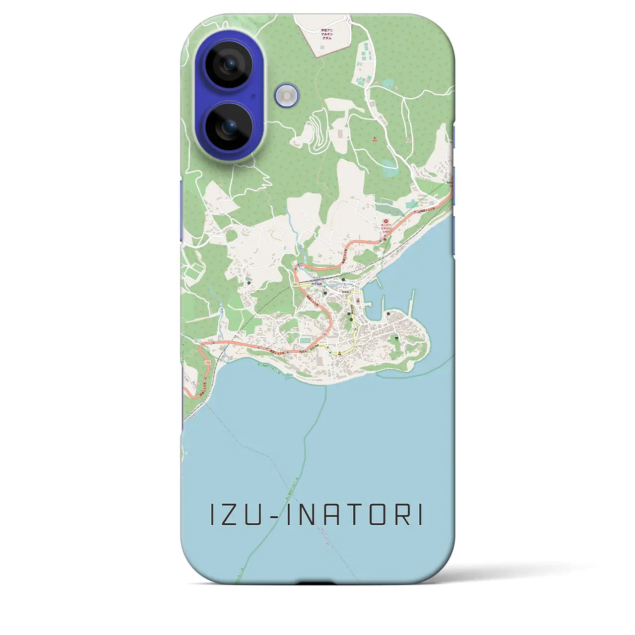 【伊豆稲取(静岡県)】地図柄iPhoneケース(バックカバータイプ)