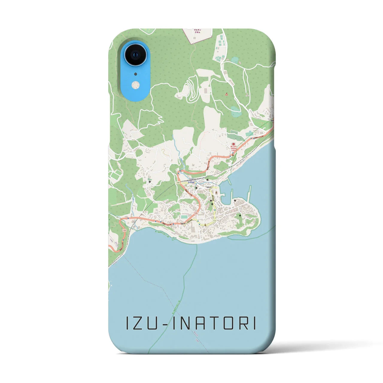 【伊豆稲取(静岡県)】地図柄iPhoneケース(バックカバータイプ)