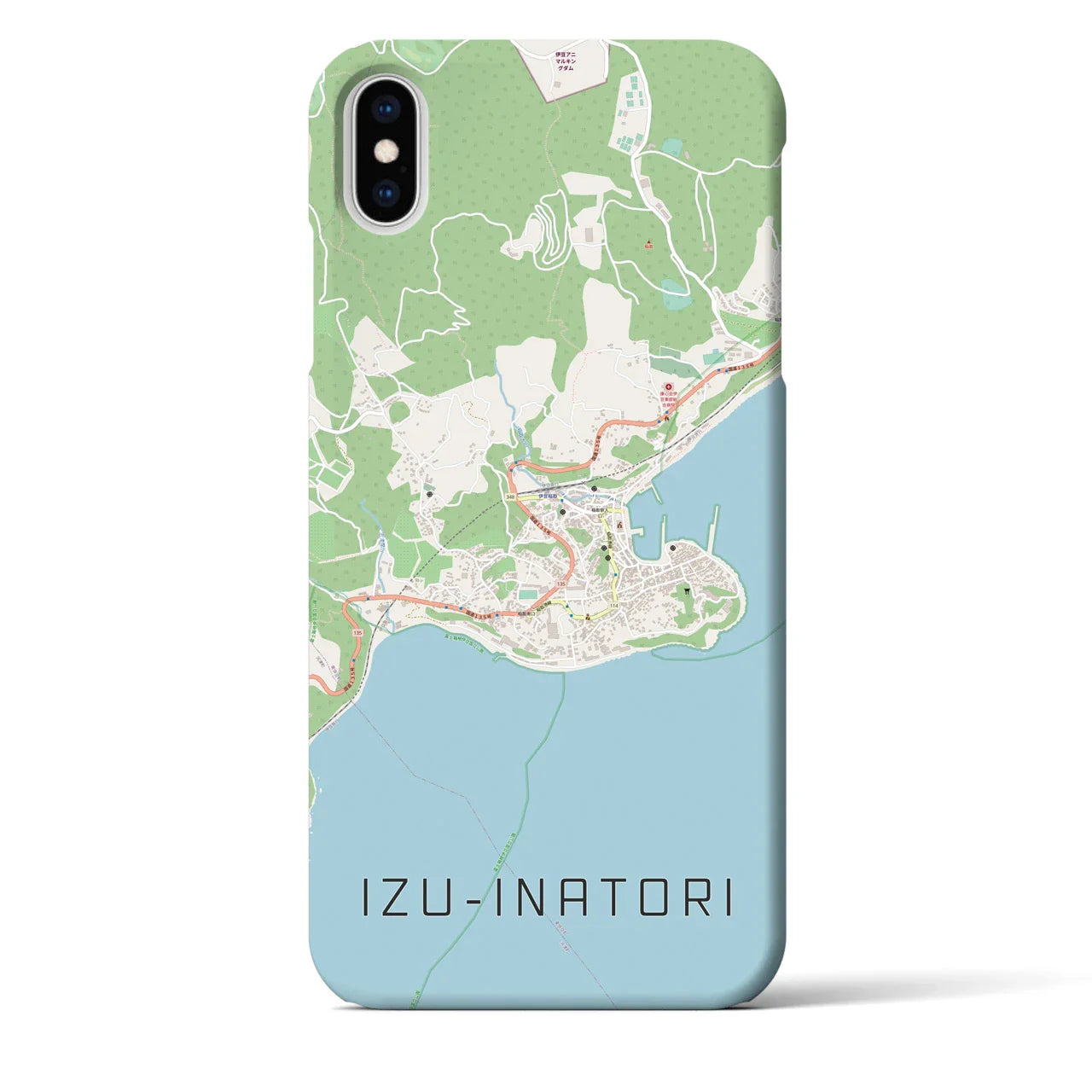 【伊豆稲取(静岡県)】地図柄iPhoneケース(バックカバータイプ)