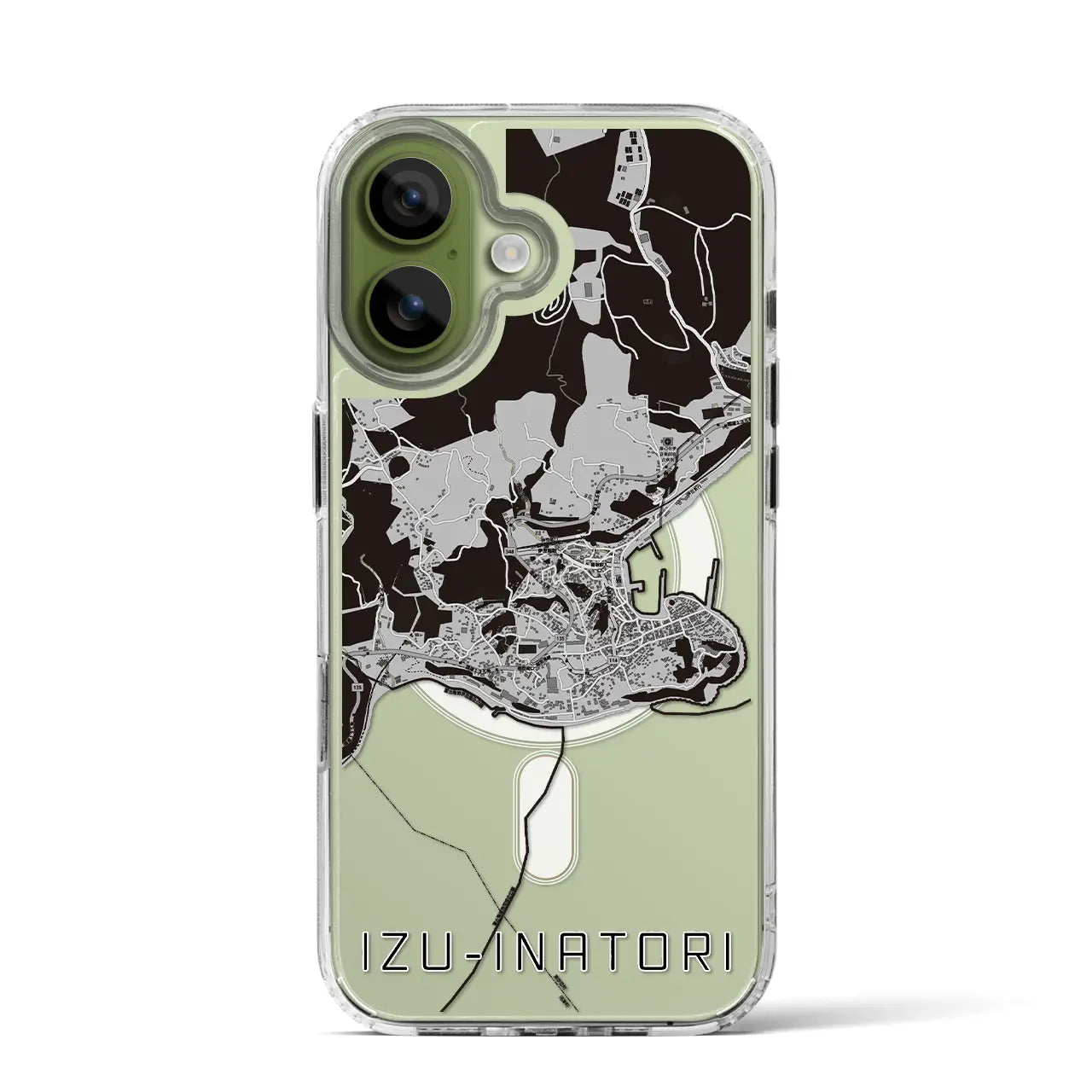 【伊豆稲取(静岡県)】地図柄iPhoneケース(MagSafeタイプ)