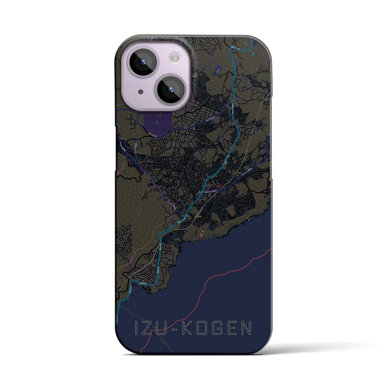 【伊豆高原(静岡県)】地図柄iPhoneケース(バックカバータイプ)