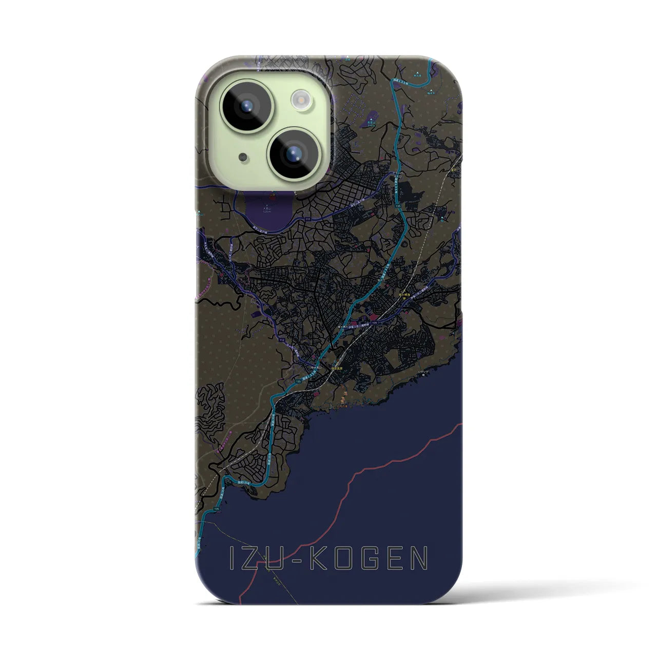 【伊豆高原(静岡県)】地図柄iPhoneケース(バックカバータイプ)