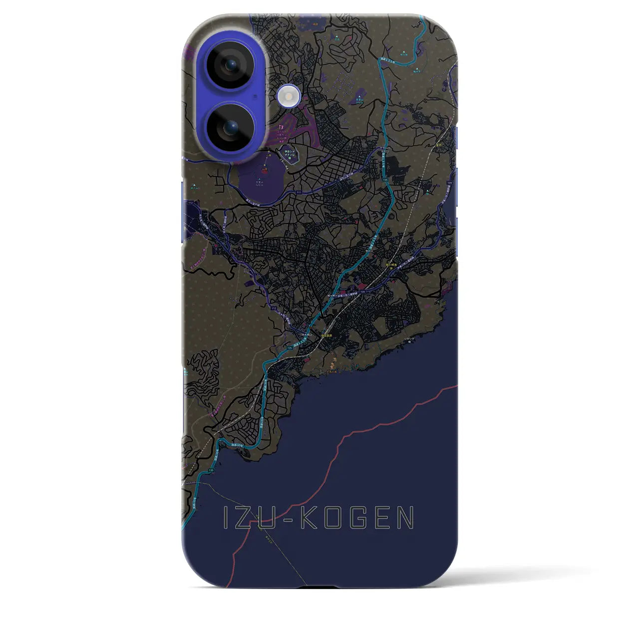 【伊豆高原(静岡県)】地図柄iPhoneケース(バックカバータイプ)