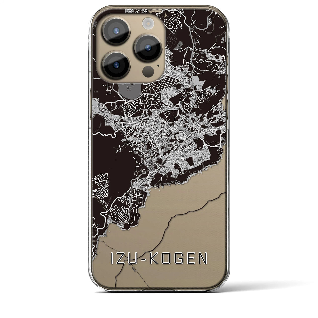 【伊豆高原(静岡県)】地図柄iPhoneケース(クリアタイプ)