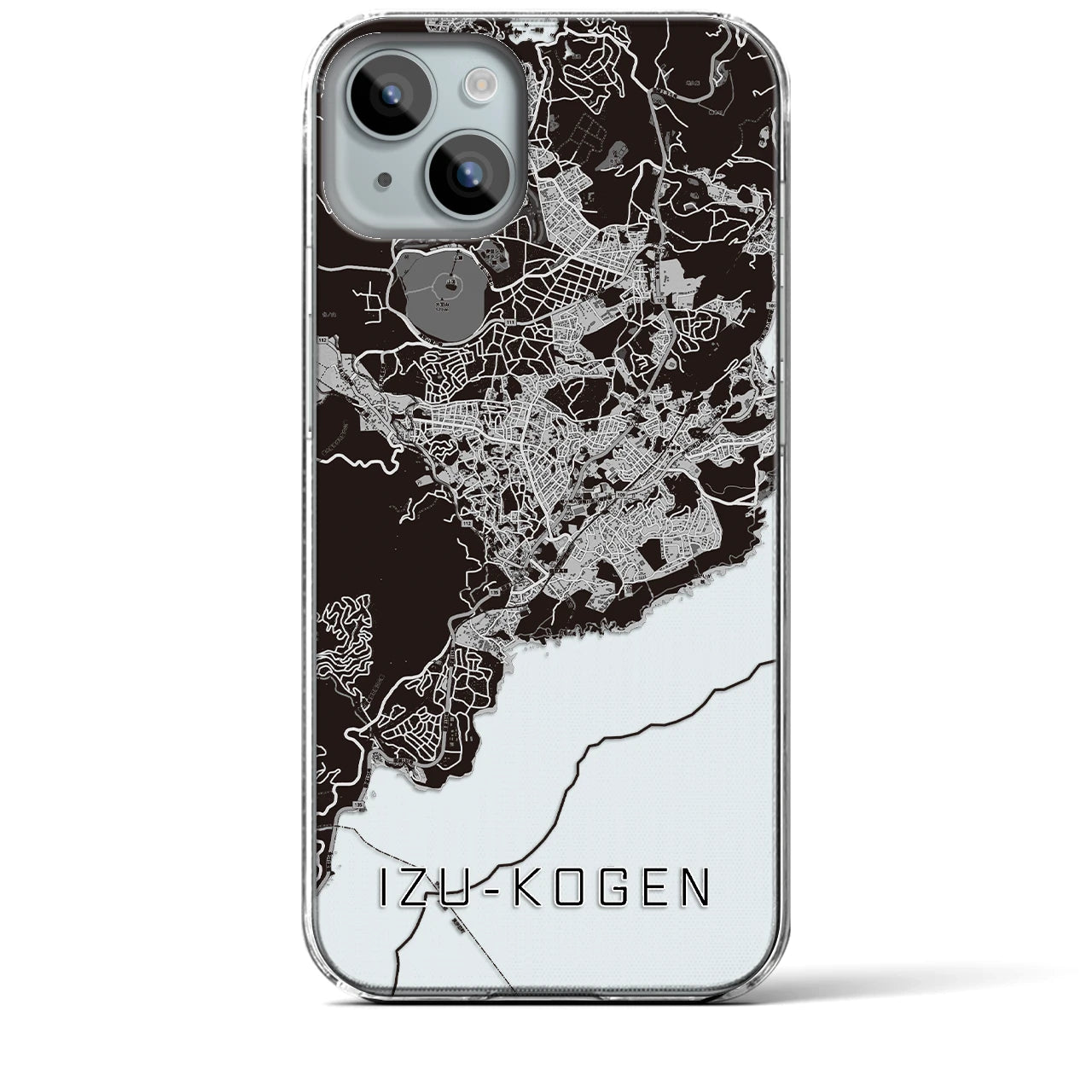 【伊豆高原(静岡県)】地図柄iPhoneケース(クリアタイプ)