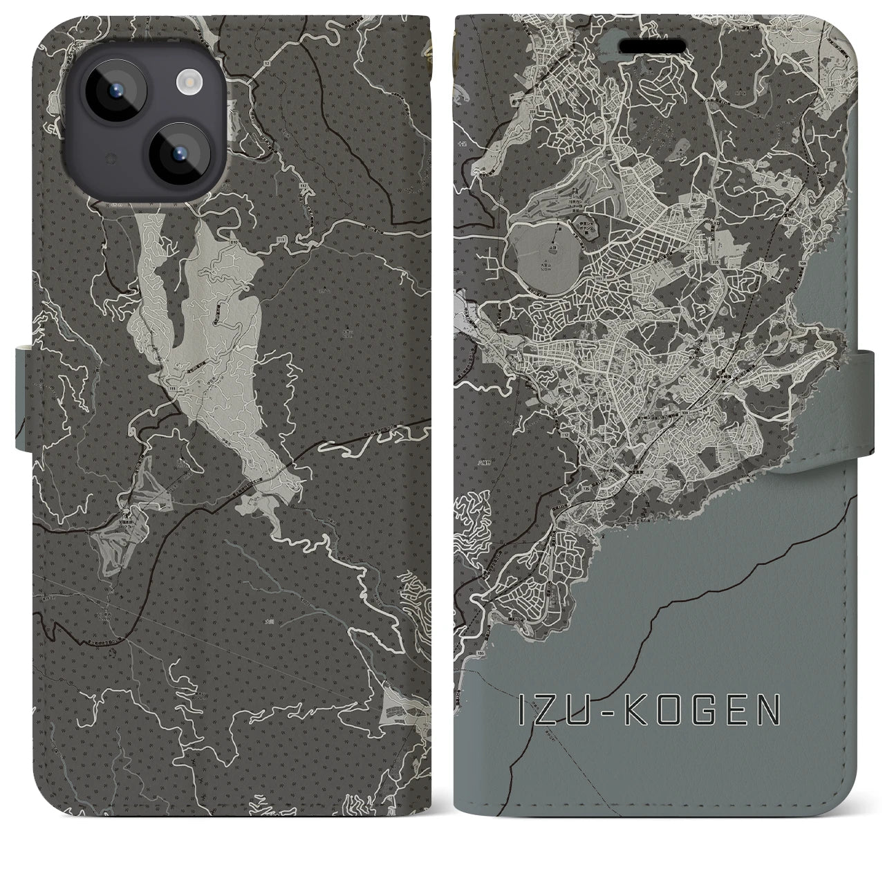 【伊豆高原(静岡県)】地図柄iPhoneケース(手帳タイプ)