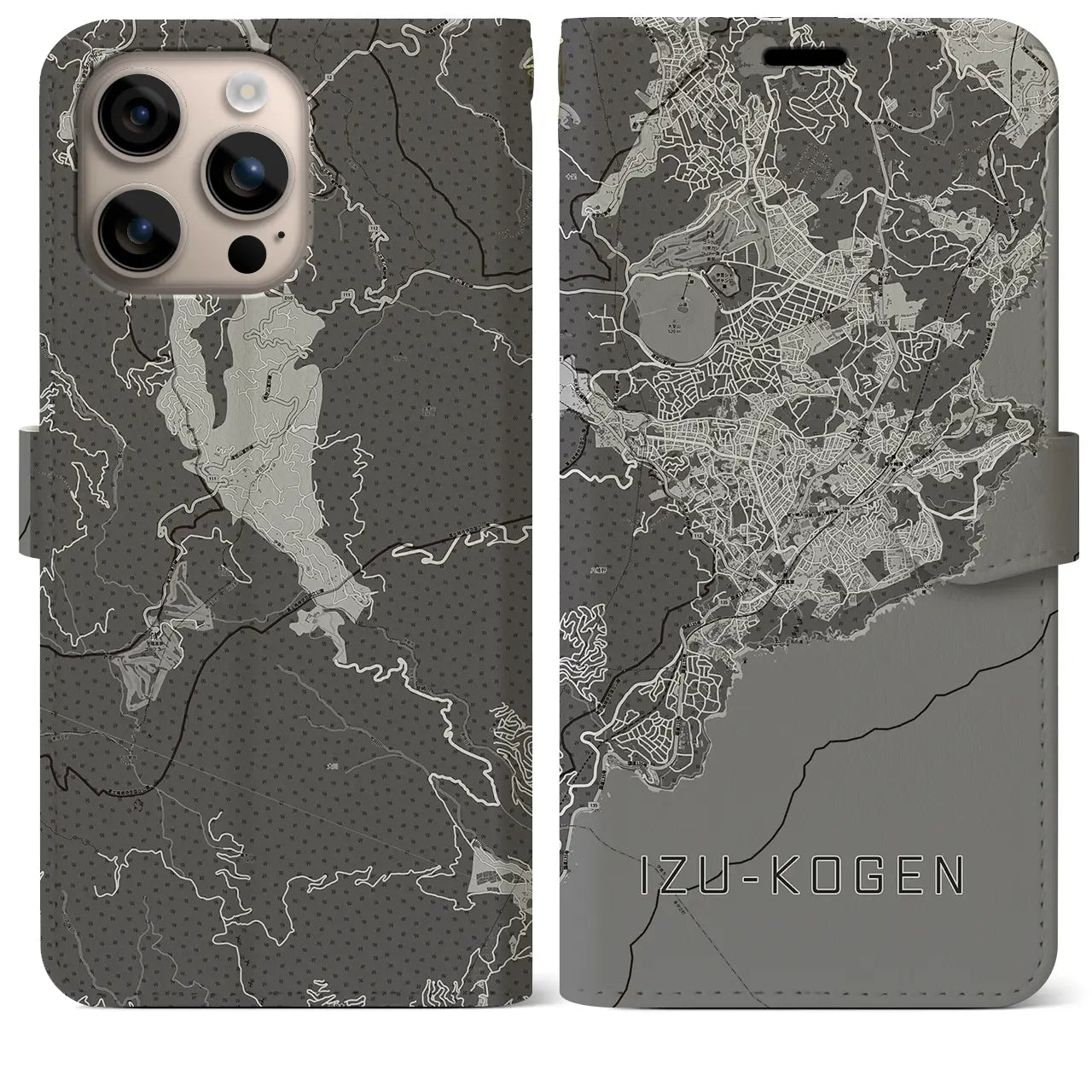 【伊豆高原(静岡県)】地図柄iPhoneケース(手帳タイプ)