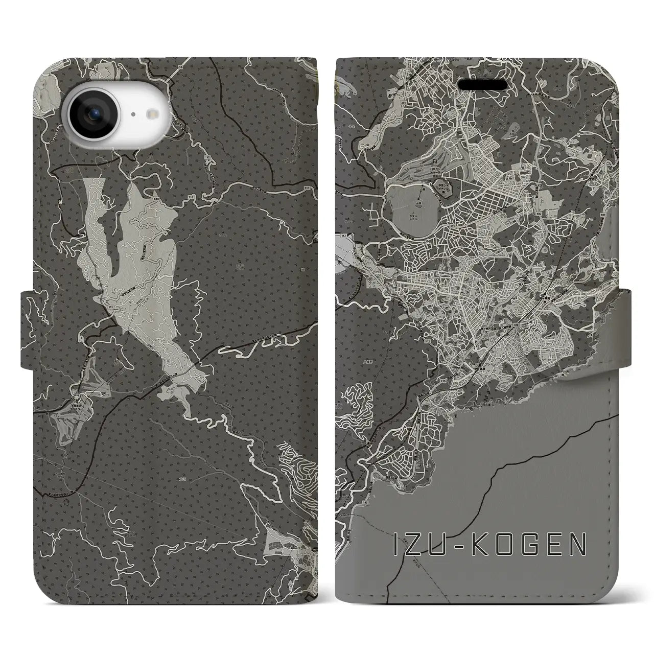 【伊豆高原(静岡県)】地図柄iPhoneケース(手帳タイプ)