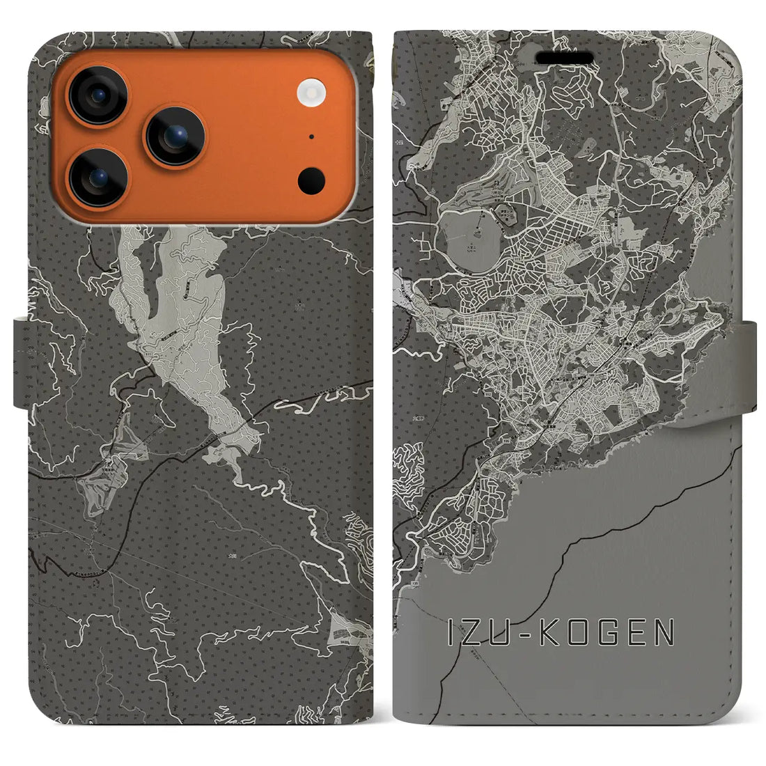 【伊豆高原(静岡県)】地図柄iPhoneケース(手帳タイプ)