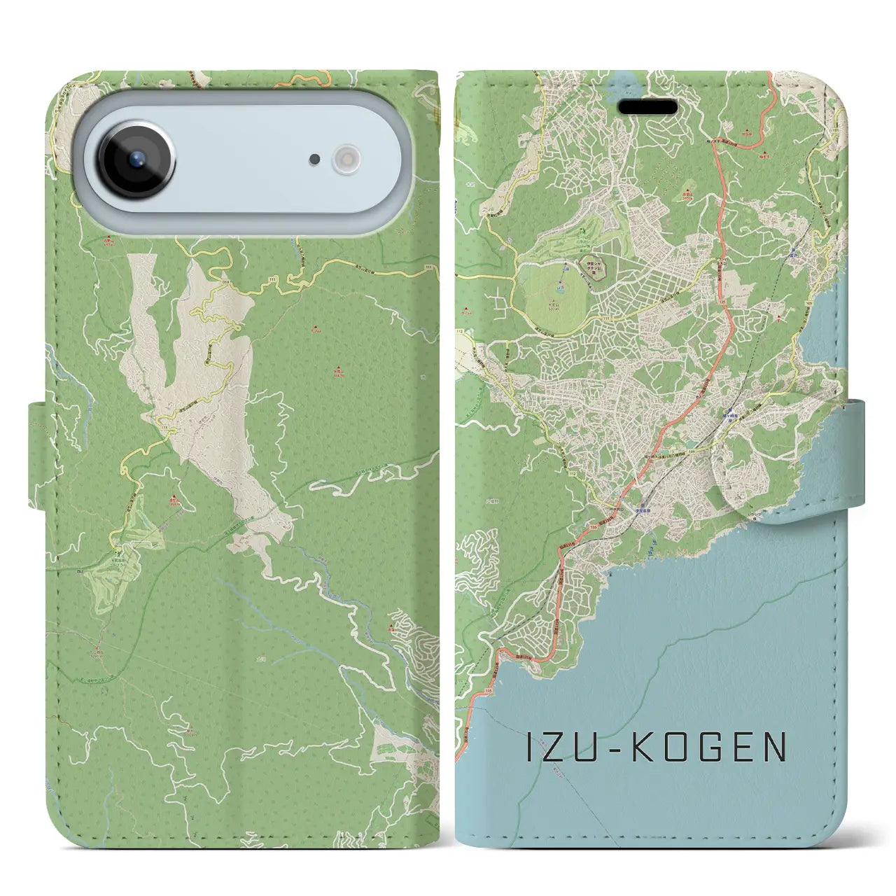 【伊豆高原(静岡県)】地図柄iPhoneケース(手帳タイプ)