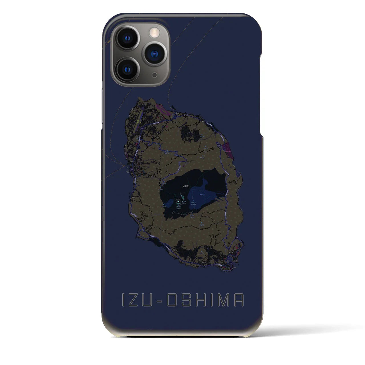 【伊豆大島(東京都)】地図柄iPhoneケース(バックカバータイプ)