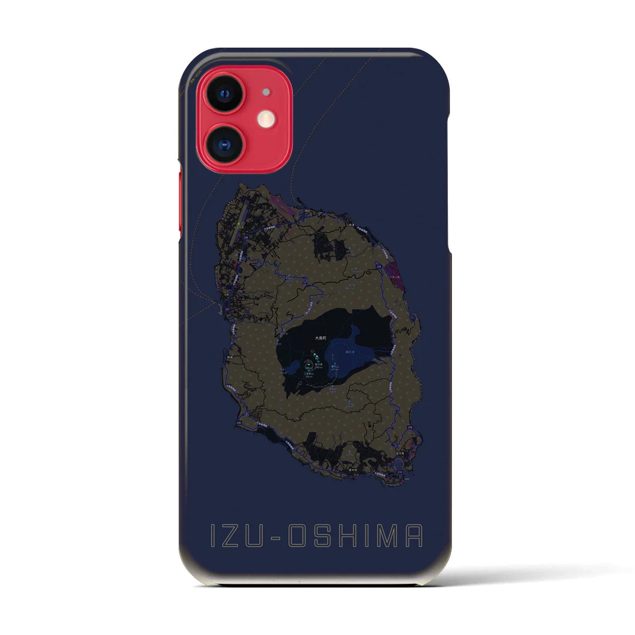 【伊豆大島(東京都)】地図柄iPhoneケース(バックカバータイプ)