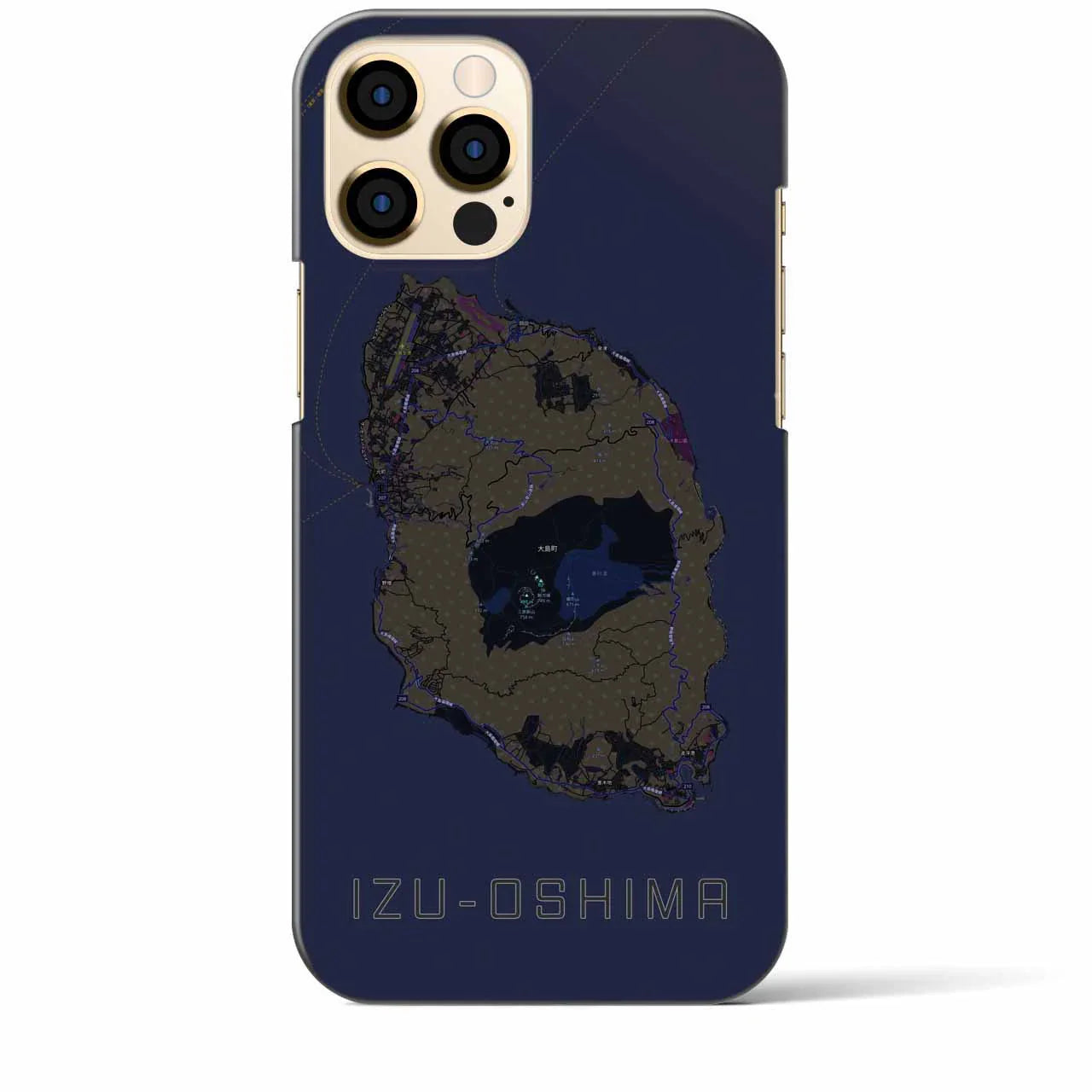 【伊豆大島(東京都)】地図柄iPhoneケース(バックカバータイプ)
