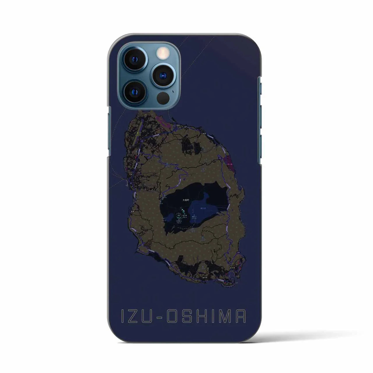 【伊豆大島(東京都)】地図柄iPhoneケース(バックカバータイプ)
