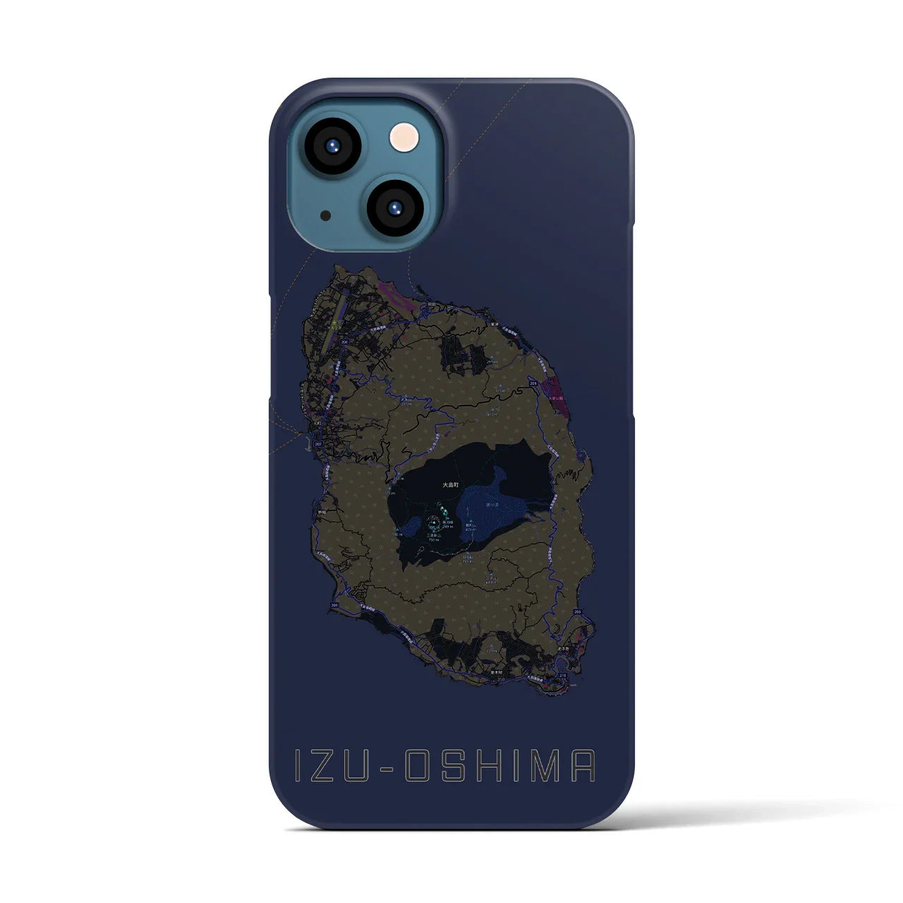 【伊豆大島(東京都)】地図柄iPhoneケース(バックカバータイプ)