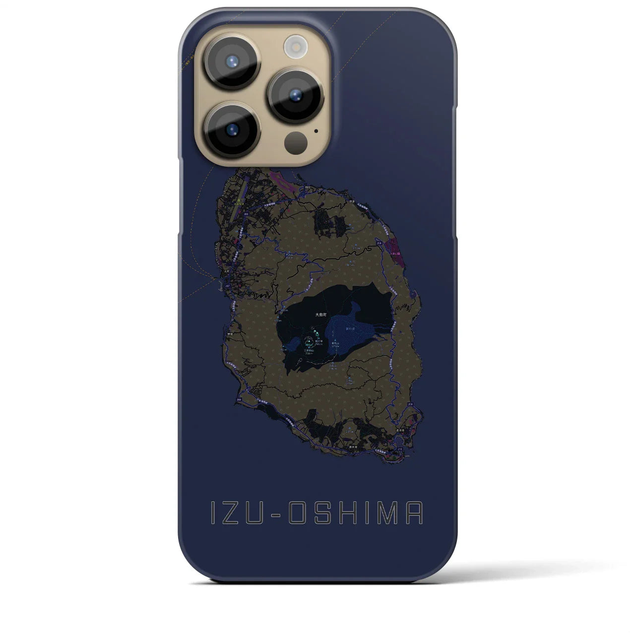 【伊豆大島(東京都)】地図柄iPhoneケース(バックカバータイプ)