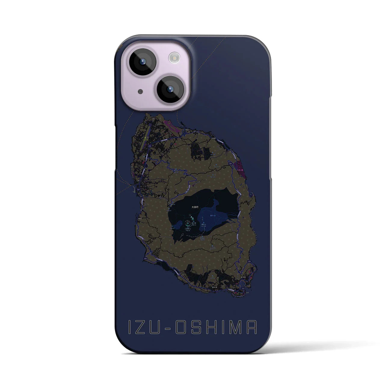 【伊豆大島(東京都)】地図柄iPhoneケース(バックカバータイプ)