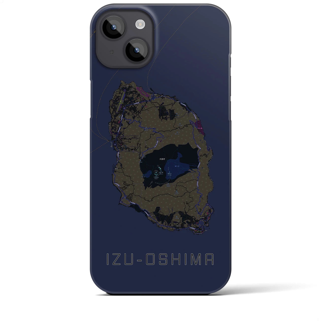 【伊豆大島(東京都)】地図柄iPhoneケース(バックカバータイプ)