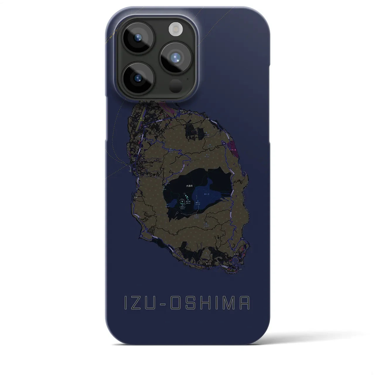 【伊豆大島(東京都)】地図柄iPhoneケース(バックカバータイプ)