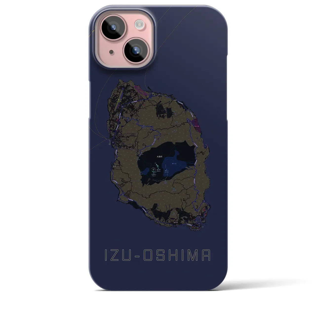 【伊豆大島(東京都)】地図柄iPhoneケース(バックカバータイプ)