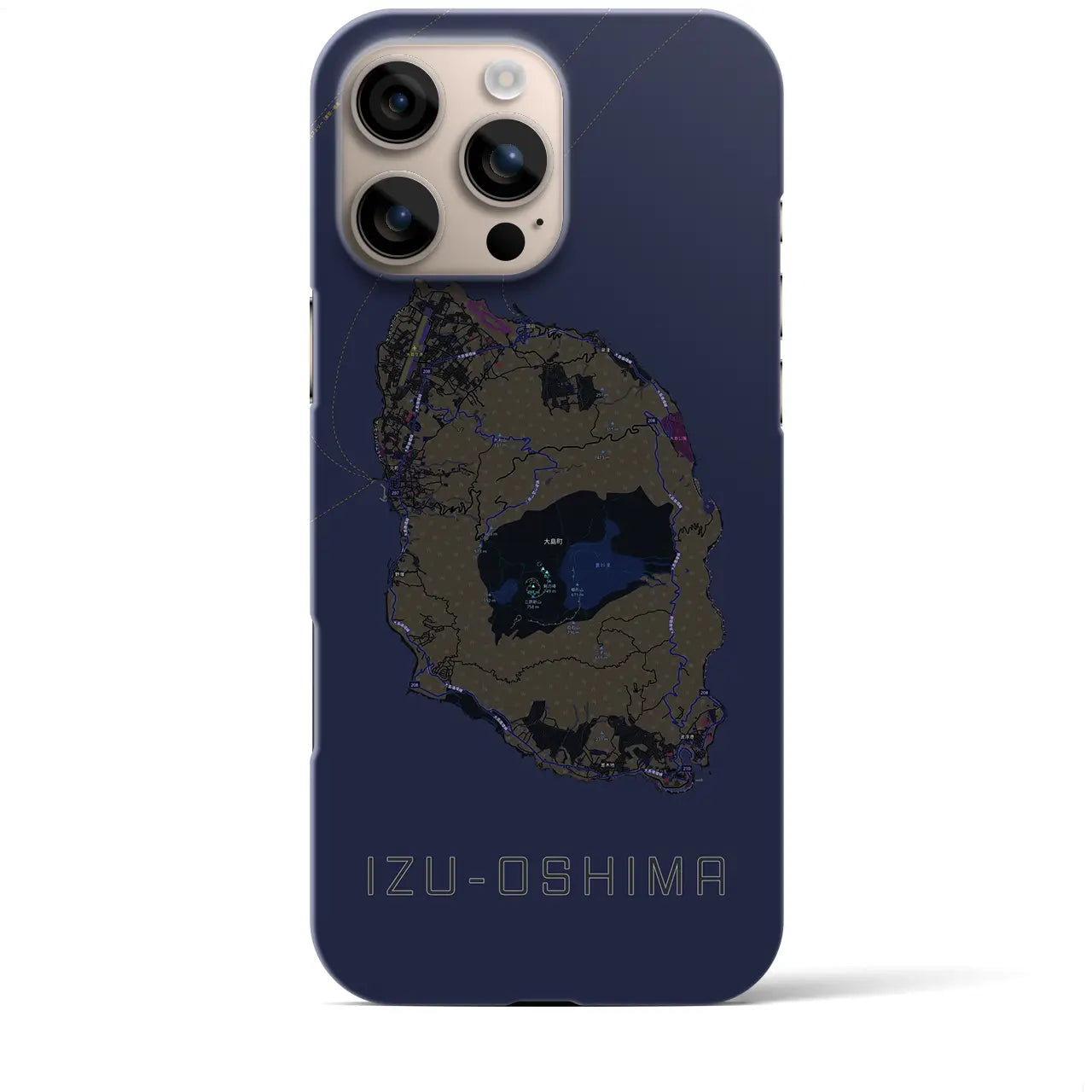 【伊豆大島(東京都)】地図柄iPhoneケース(バックカバータイプ)