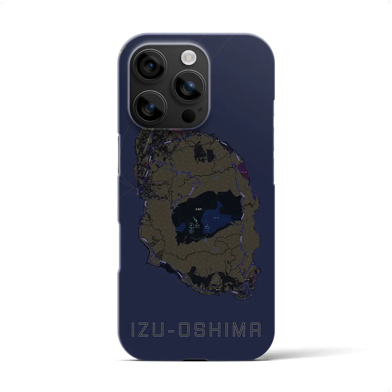 【伊豆大島(東京都)】地図柄iPhoneケース(バックカバータイプ)