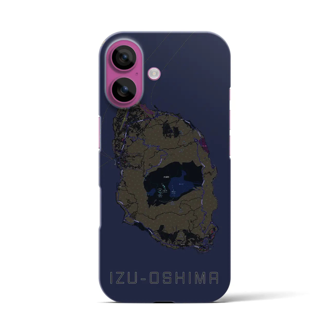 【伊豆大島(東京都)】地図柄iPhoneケース(バックカバータイプ)