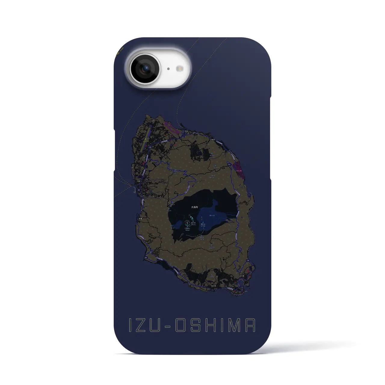 【伊豆大島(東京都)】地図柄iPhoneケース(バックカバータイプ)