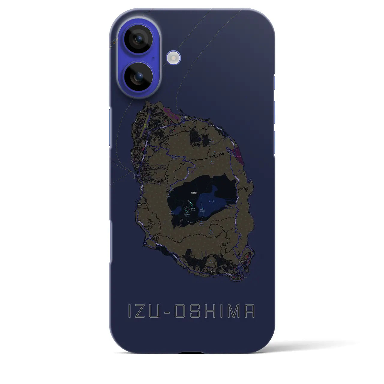 【伊豆大島(東京都)】地図柄iPhoneケース(バックカバータイプ)