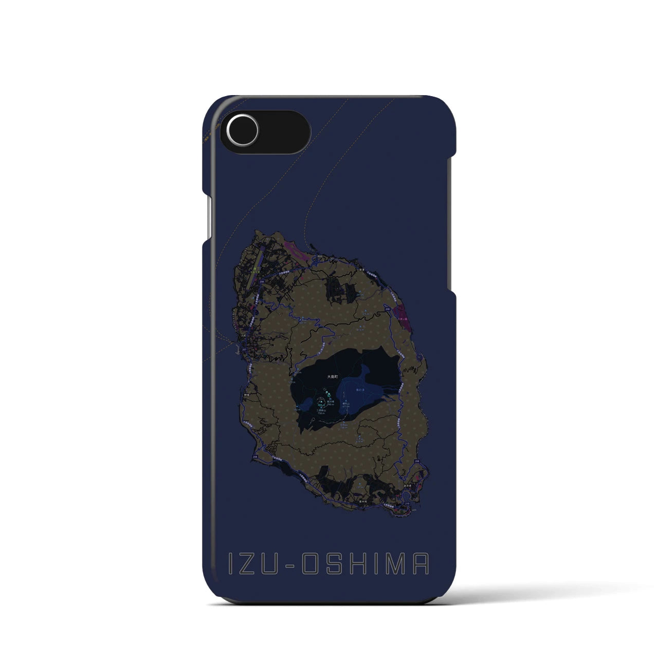 【伊豆大島(東京都)】地図柄iPhoneケース(バックカバータイプ)