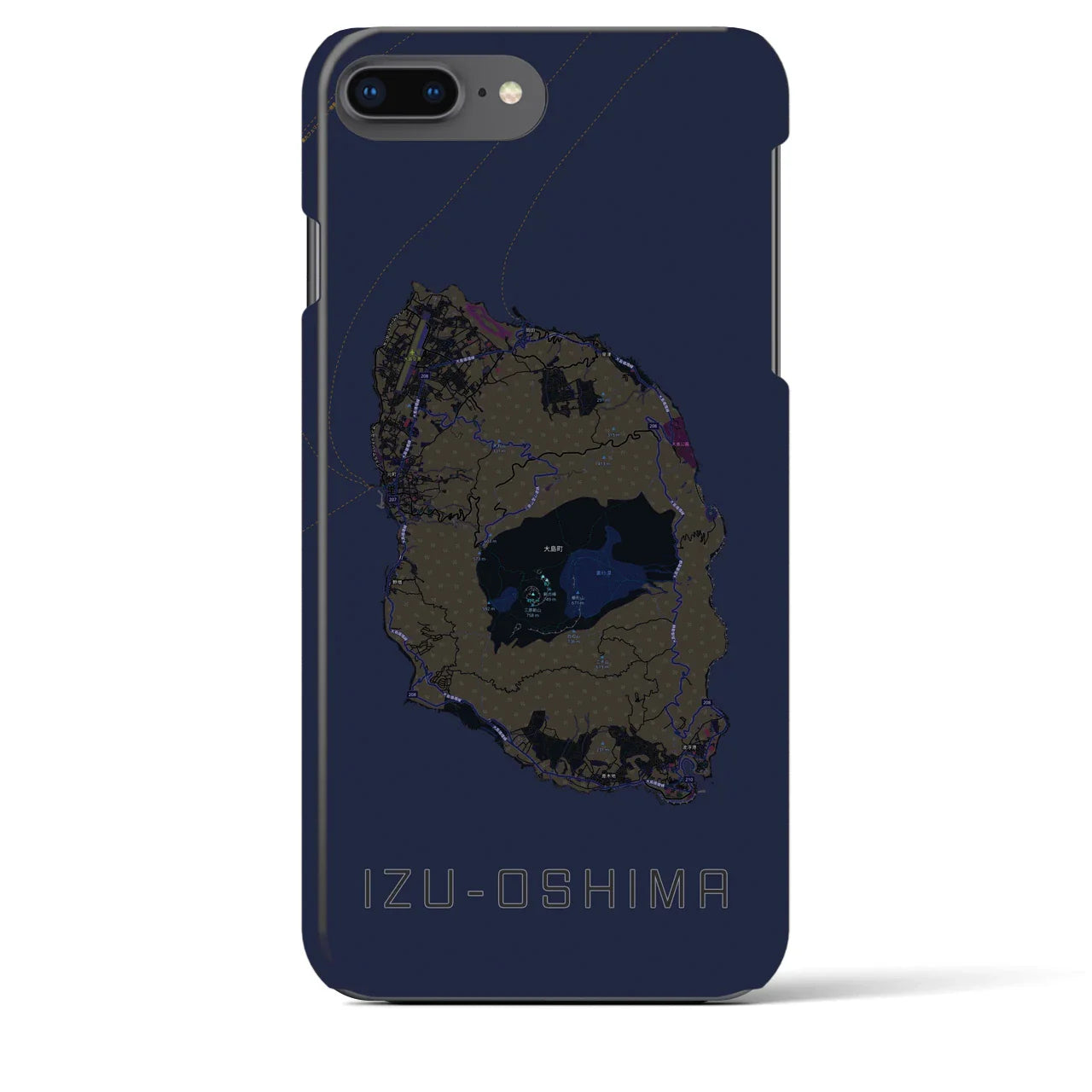 【伊豆大島(東京都)】地図柄iPhoneケース(バックカバータイプ)