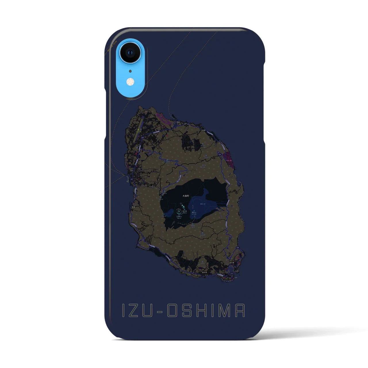 【伊豆大島(東京都)】地図柄iPhoneケース(バックカバータイプ)