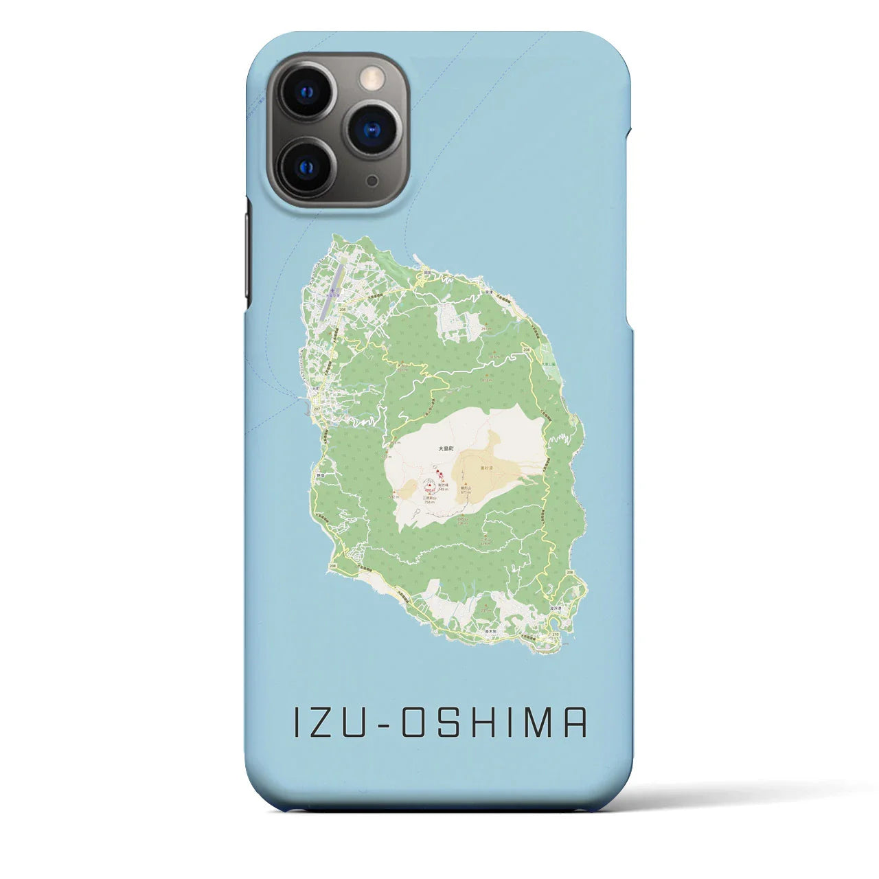 【伊豆大島(東京都)】地図柄iPhoneケース(バックカバータイプ)