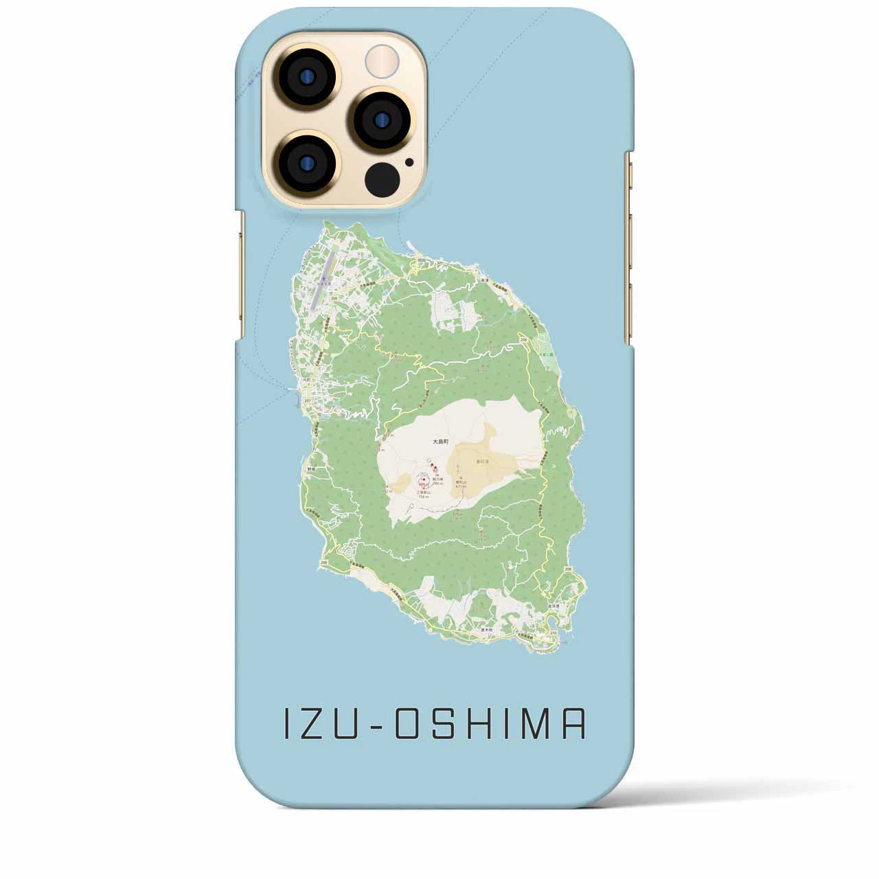 【伊豆大島(東京都)】地図柄iPhoneケース(バックカバータイプ)