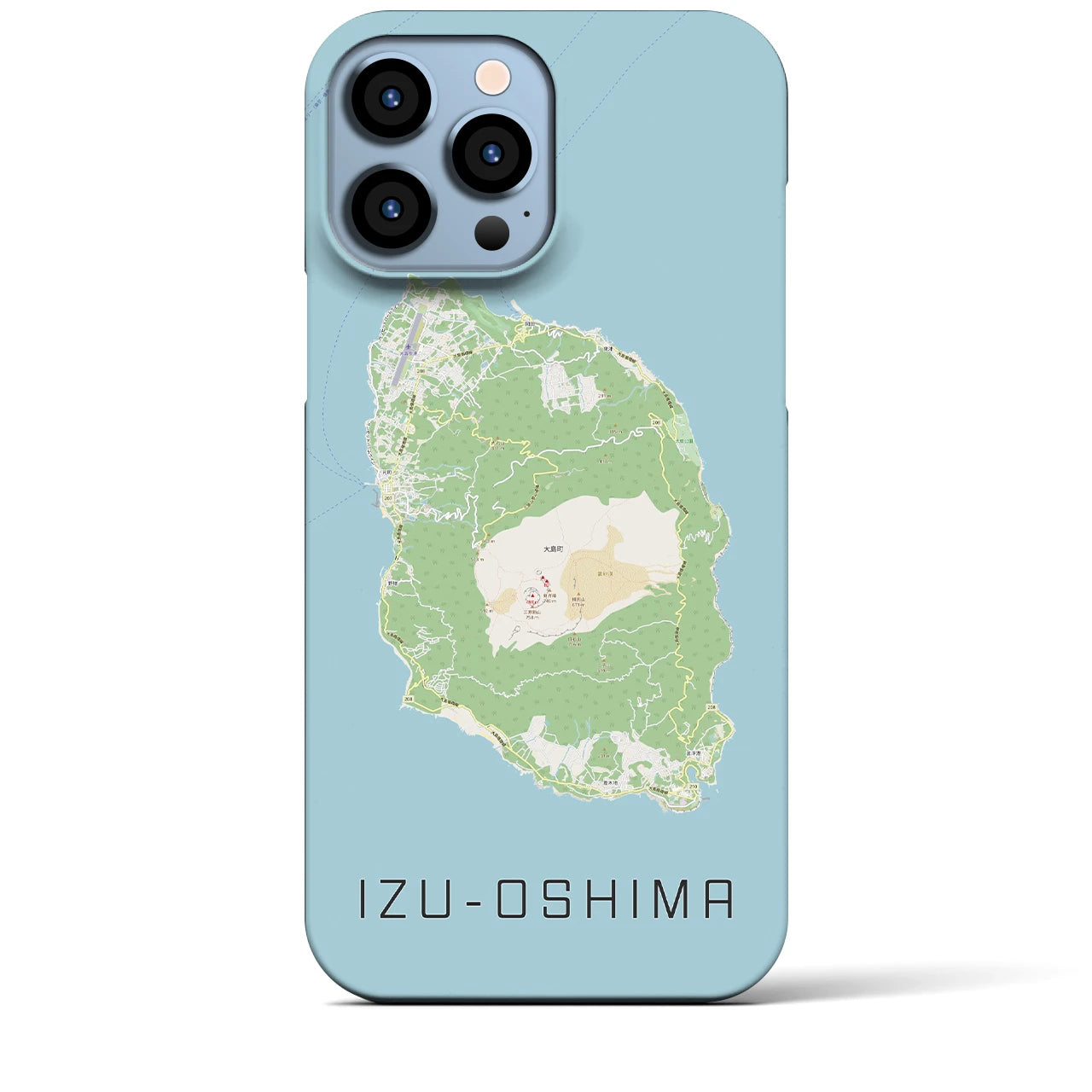 【伊豆大島(東京都)】地図柄iPhoneケース(バックカバータイプ)