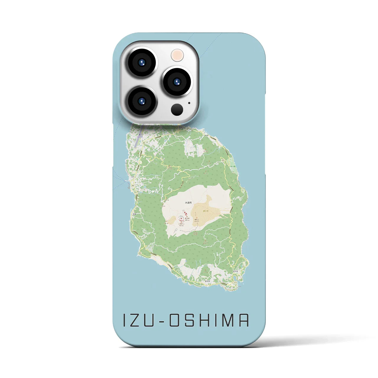 【伊豆大島(東京都)】地図柄iPhoneケース(バックカバータイプ)