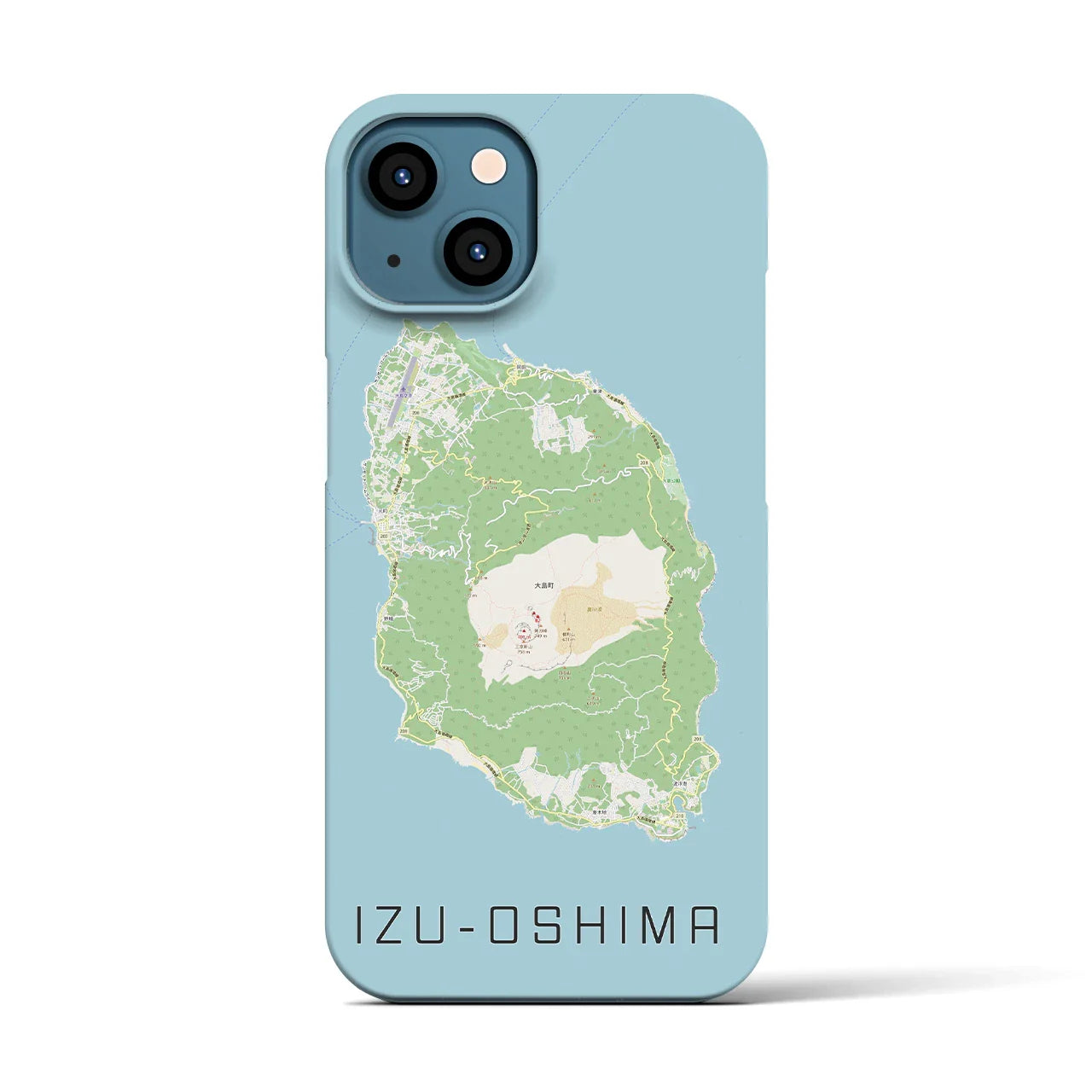 【伊豆大島(東京都)】地図柄iPhoneケース(バックカバータイプ)