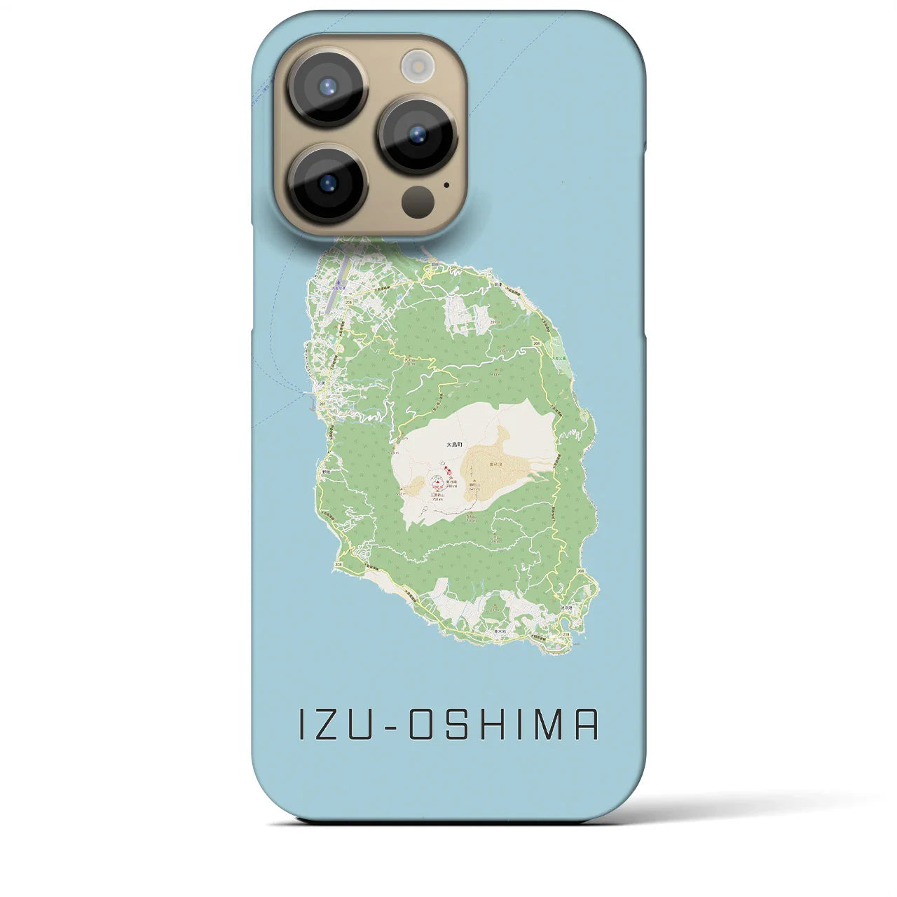 【伊豆大島(東京都)】地図柄iPhoneケース(バックカバータイプ)
