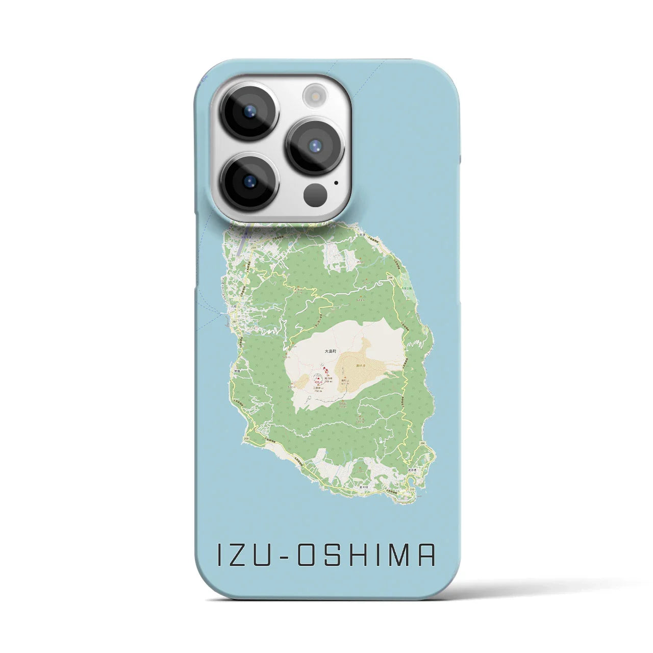 【伊豆大島(東京都)】地図柄iPhoneケース(バックカバータイプ)