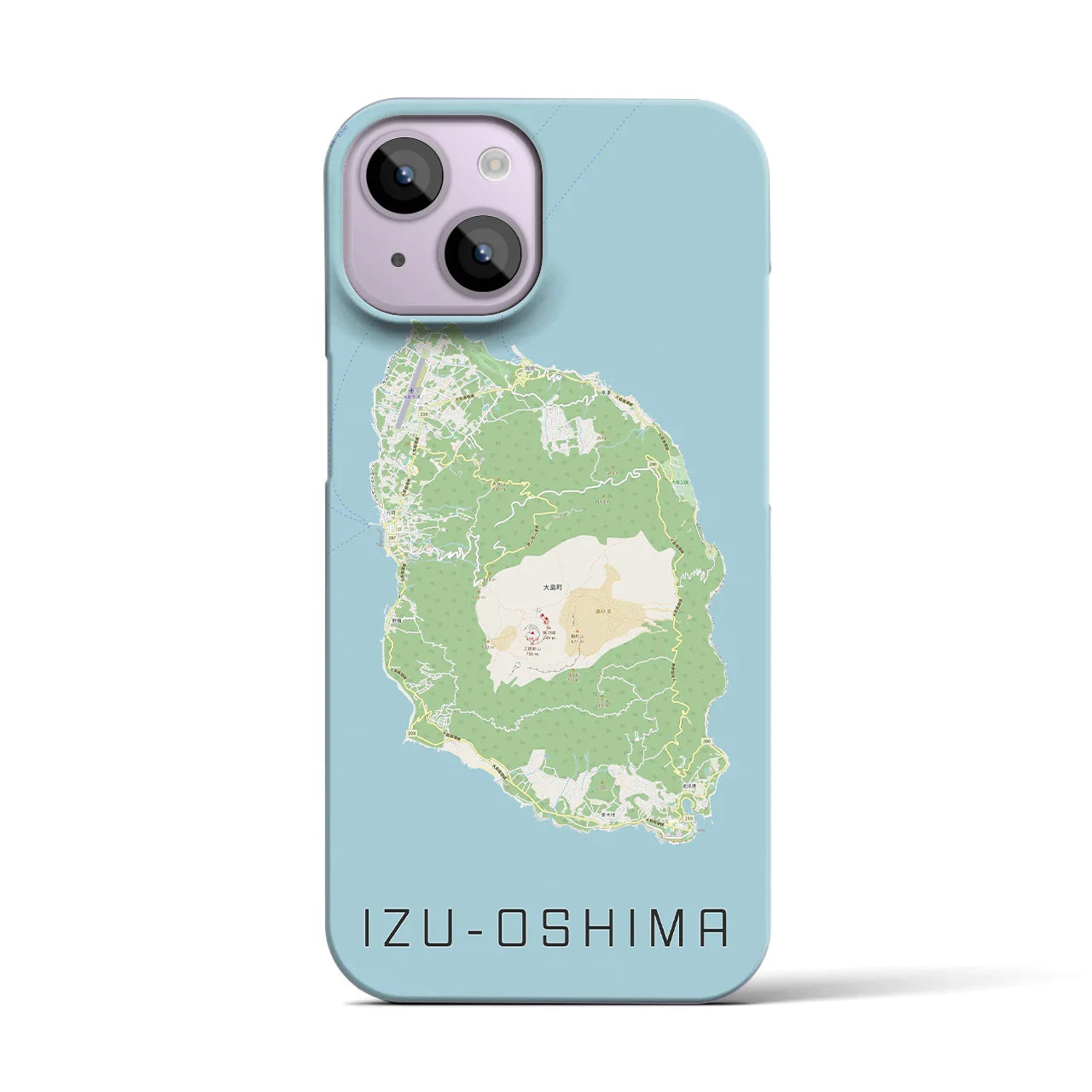 【伊豆大島(東京都)】地図柄iPhoneケース(バックカバータイプ)