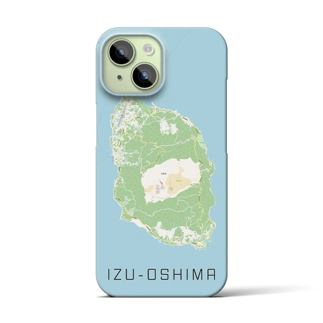 【伊豆大島(東京都)】地図柄iPhoneケース(バックカバータイプ)