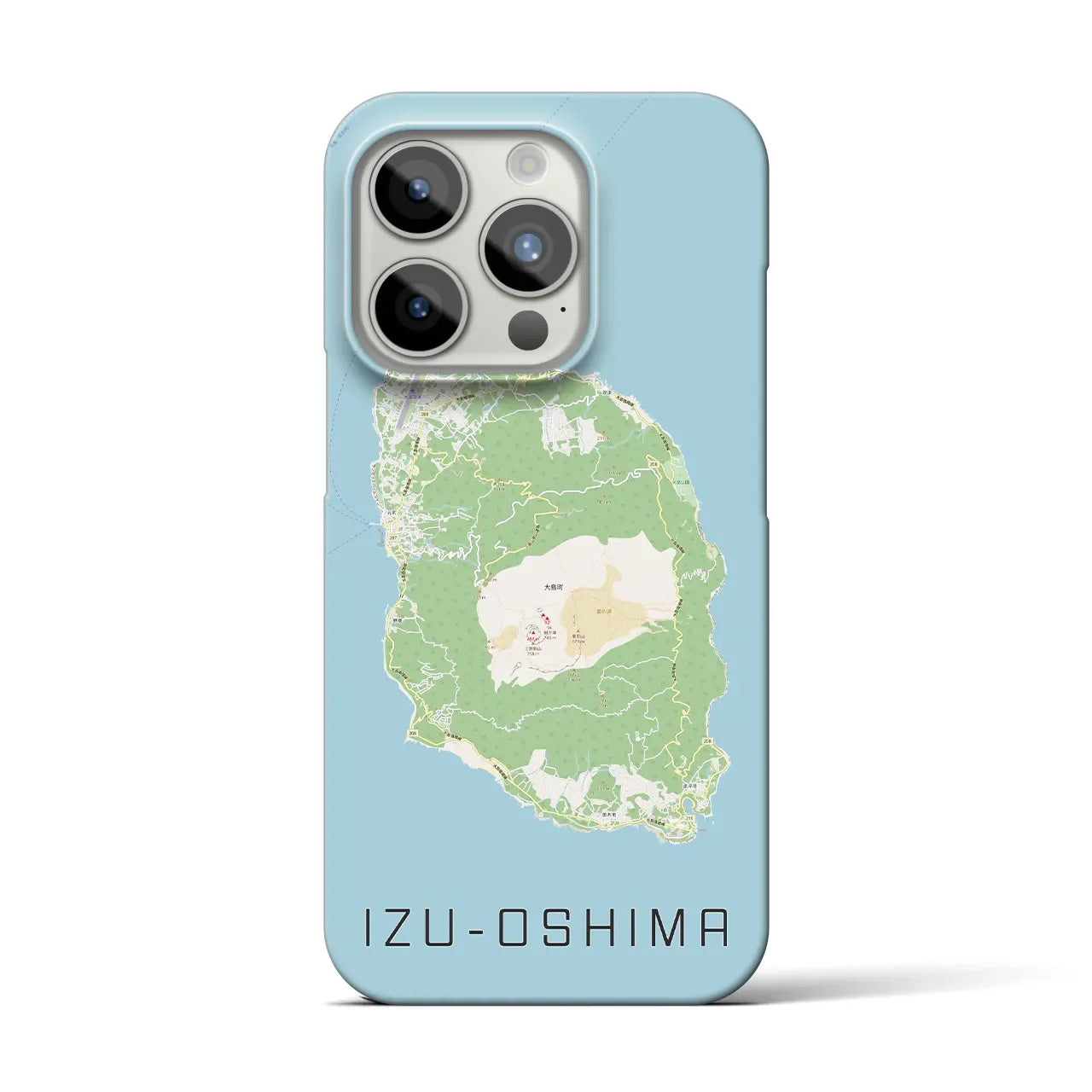 【伊豆大島(東京都)】地図柄iPhoneケース(バックカバータイプ)
