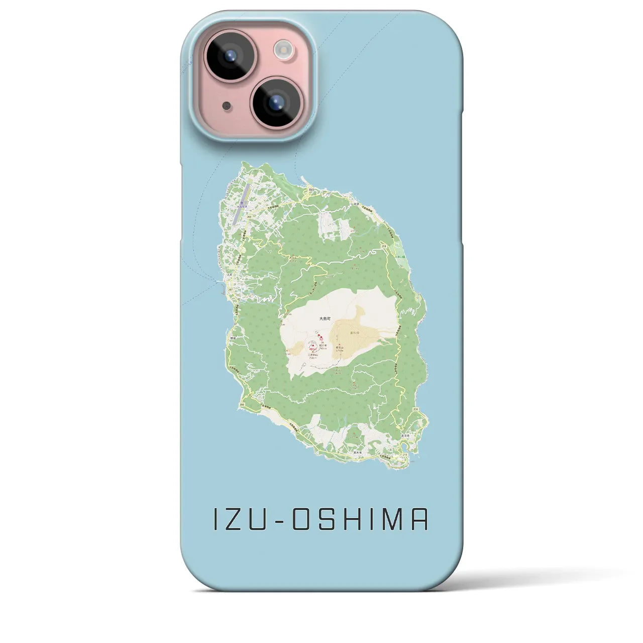 【伊豆大島(東京都)】地図柄iPhoneケース(バックカバータイプ)