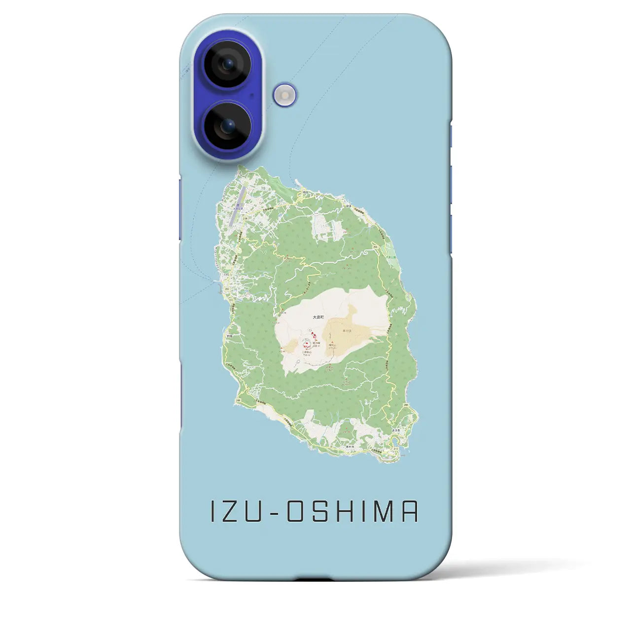 【伊豆大島(東京都)】地図柄iPhoneケース(バックカバータイプ)