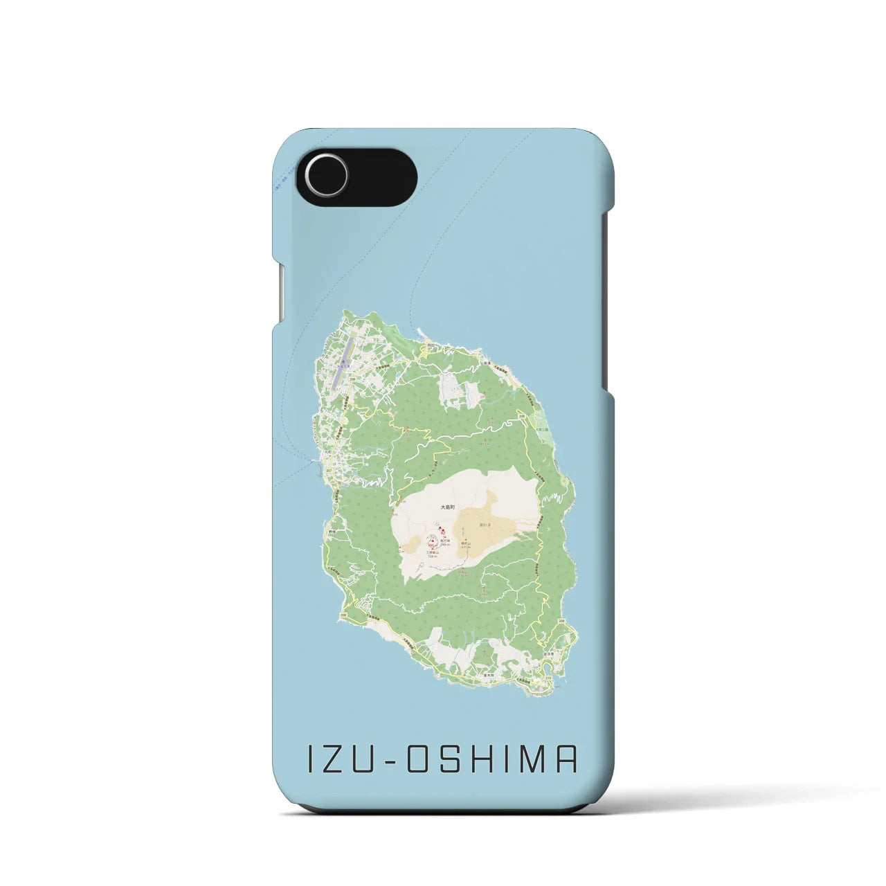 【伊豆大島(東京都)】地図柄iPhoneケース(バックカバータイプ)