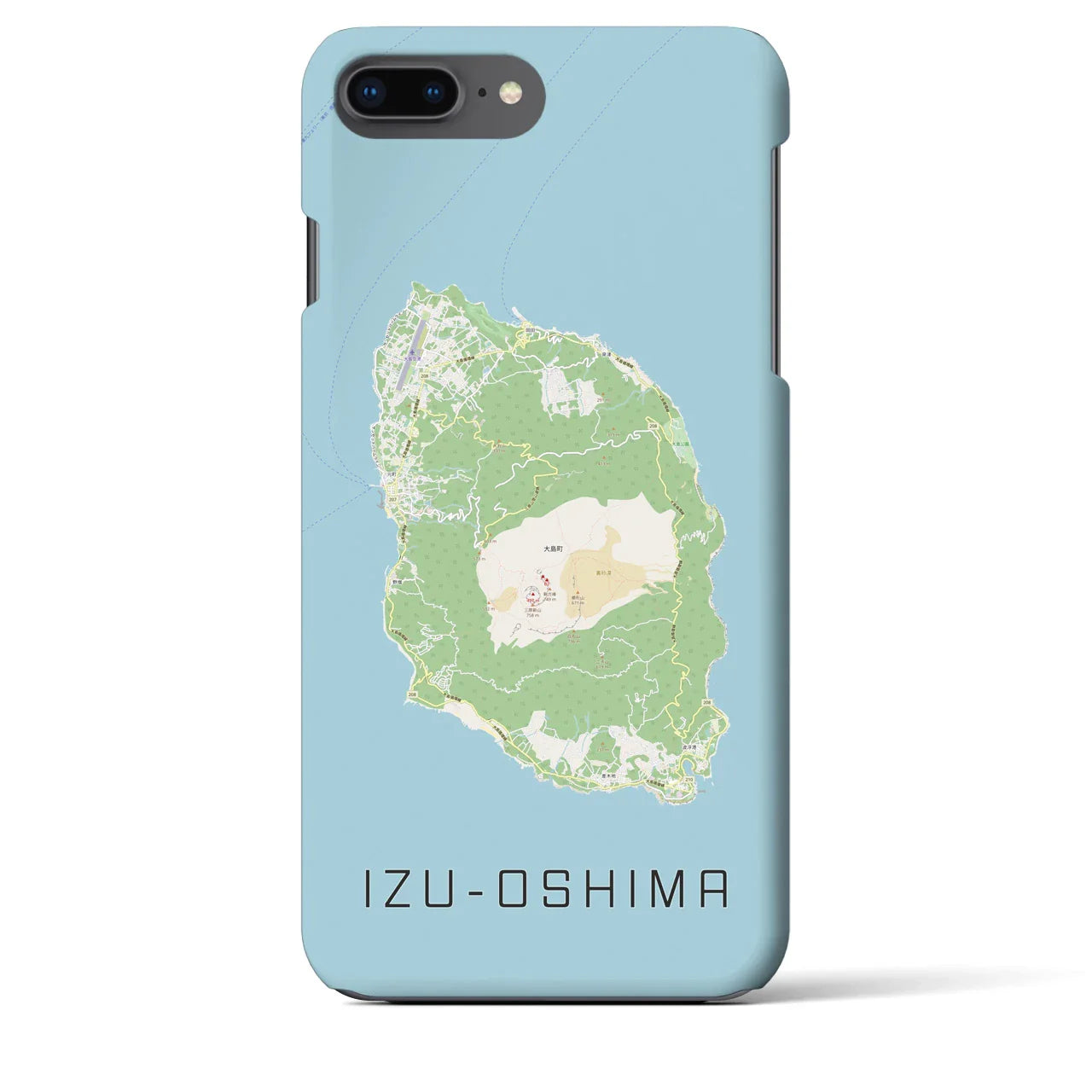 【伊豆大島(東京都)】地図柄iPhoneケース(バックカバータイプ)
